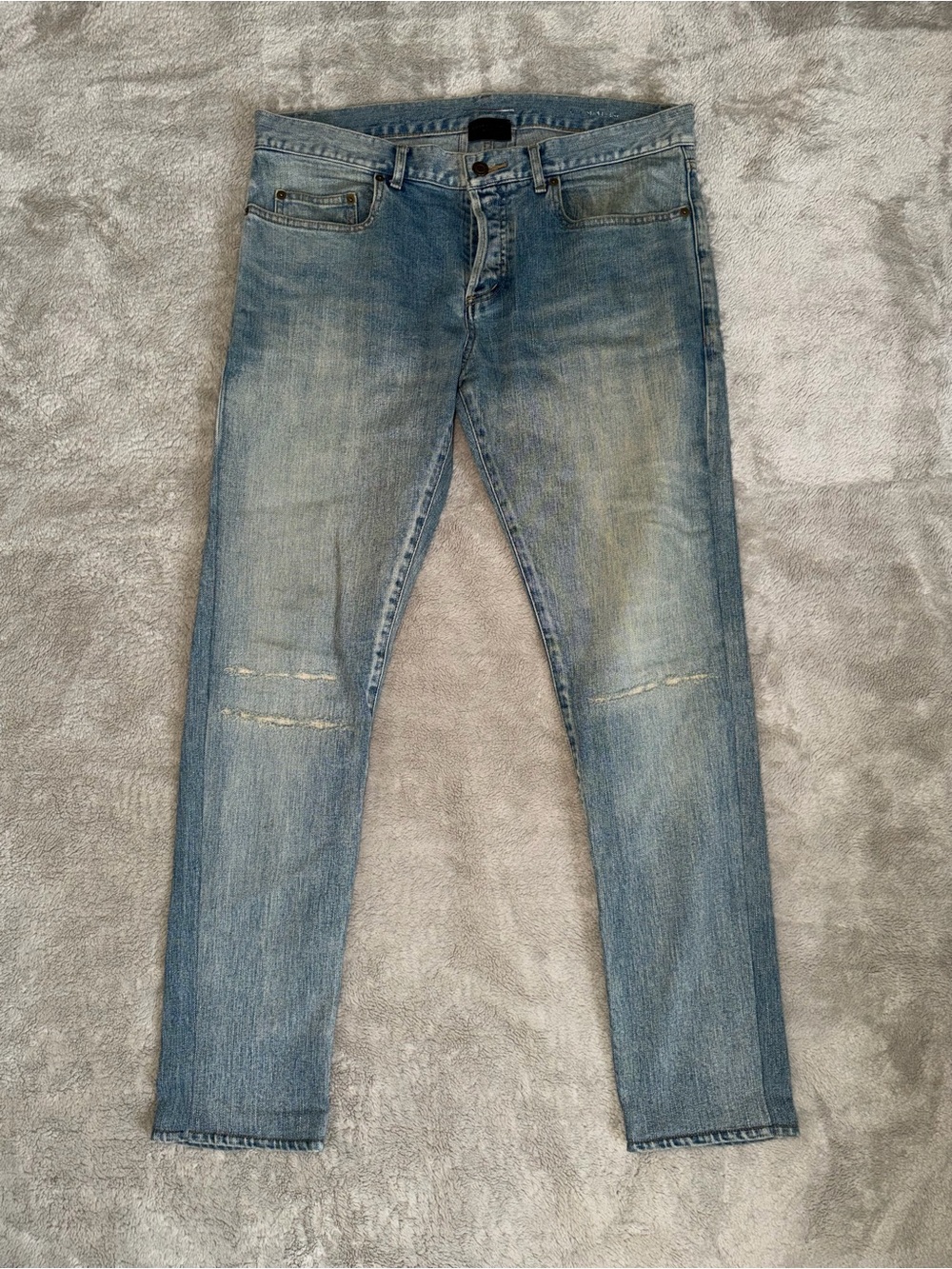 Saint Laurent D02 Distressed Skinny Jeans Men’s  33x30 Light-wash Blue (ALTERED)
